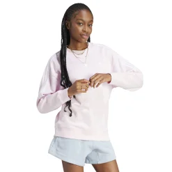 Store 3 Stripes French Terry Sweatshirt Women - Pink, White Hoodies & Sweaters