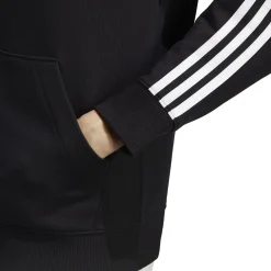 Fashion 3 Stripes French Terry Zip Hoodie Women - Black, White Jackets