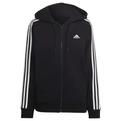 Fashion 3 Stripes French Terry Zip Hoodie Women - Black, White Jackets