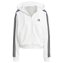 Online 3 Stripes French Terry Zip Hoodie Women - White, Black Jackets