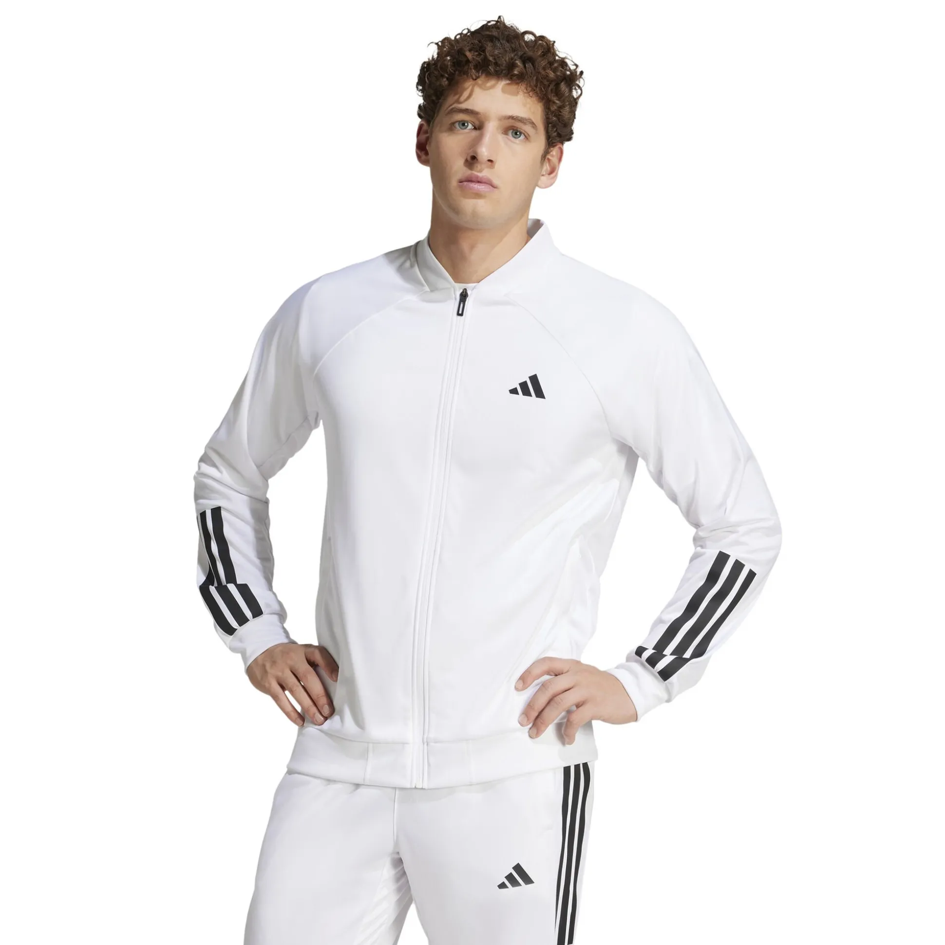 Online 3 Stripes Knit Training Jacket Men - White, Black Jackets