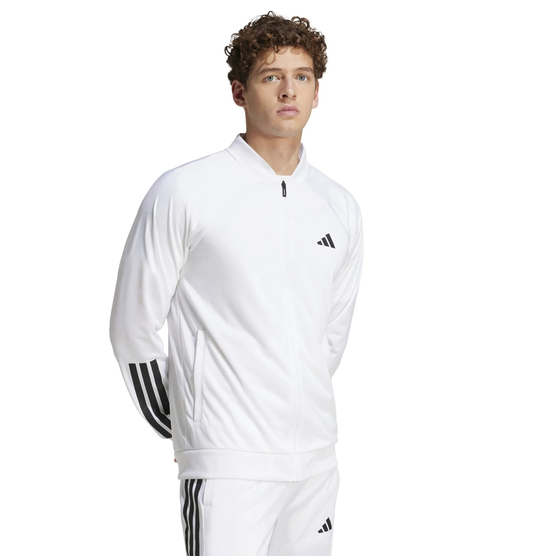 Online 3 Stripes Knit Training Jacket Men - White, Black Jackets