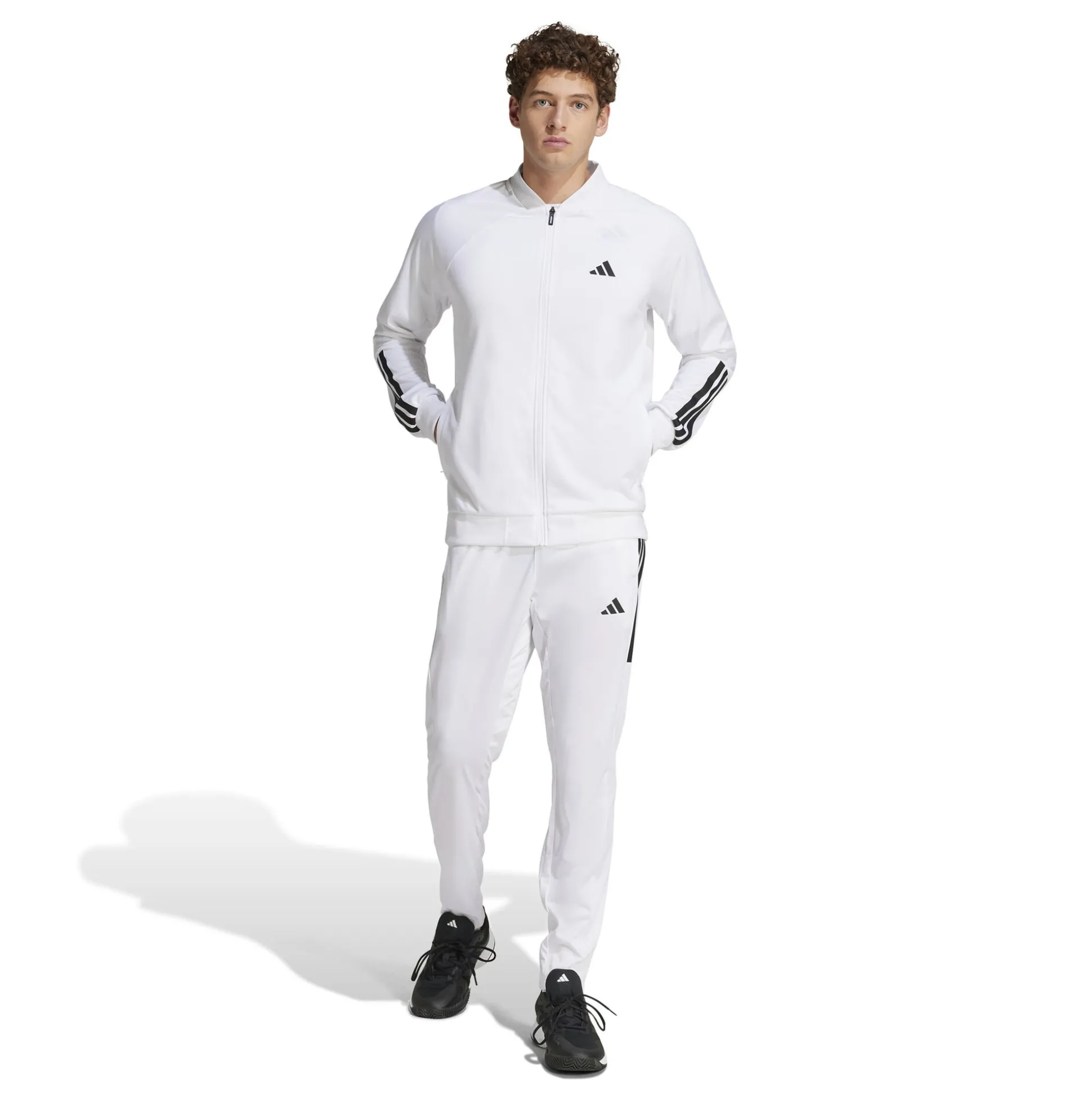 Online 3 Stripes Knit Training Jacket Men - White, Black Jackets