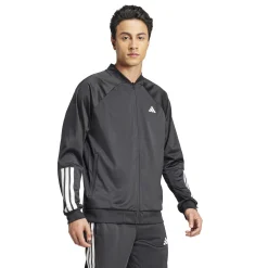 Flash Sale 3 Stripes Knit Training Jacket Men - Black, White Jackets