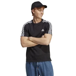 Best Sale 3 Stripes Single Jersey T-Shirt Men - Black, White Shirts
