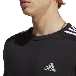 Best Sale 3 Stripes Single Jersey T-Shirt Men - Black, White Shirts