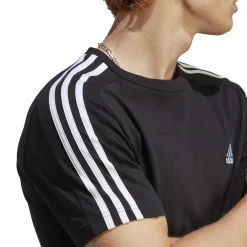 Best Sale 3 Stripes Single Jersey T-Shirt Men - Black, White Shirts