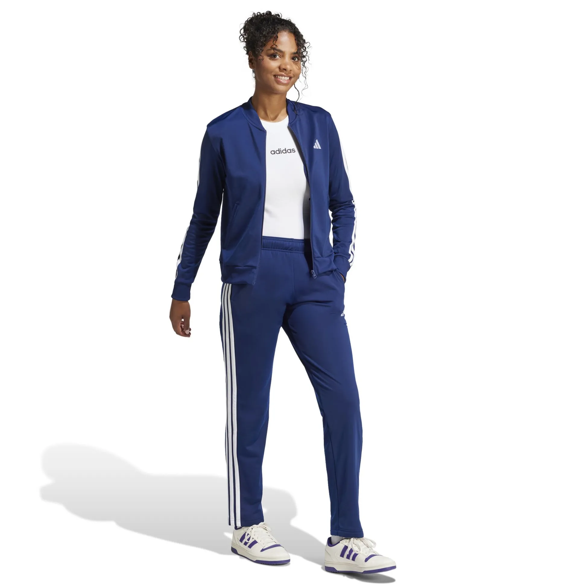 Shop 3 Stripes Tracksuit Women - Dark Blue Tracksuits