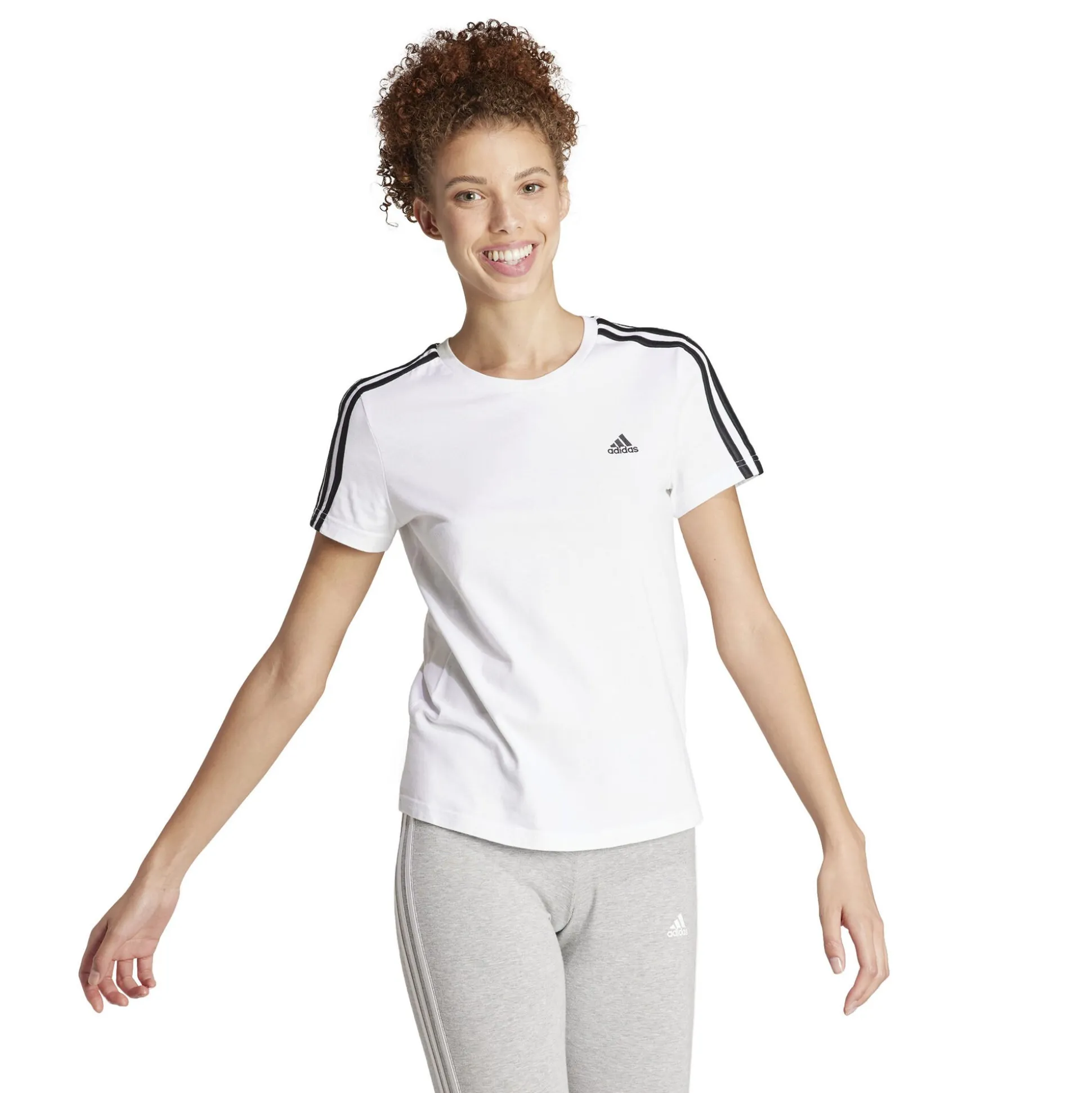 Shop 3 Stripes T-Shirt Women - White, Black Shirts