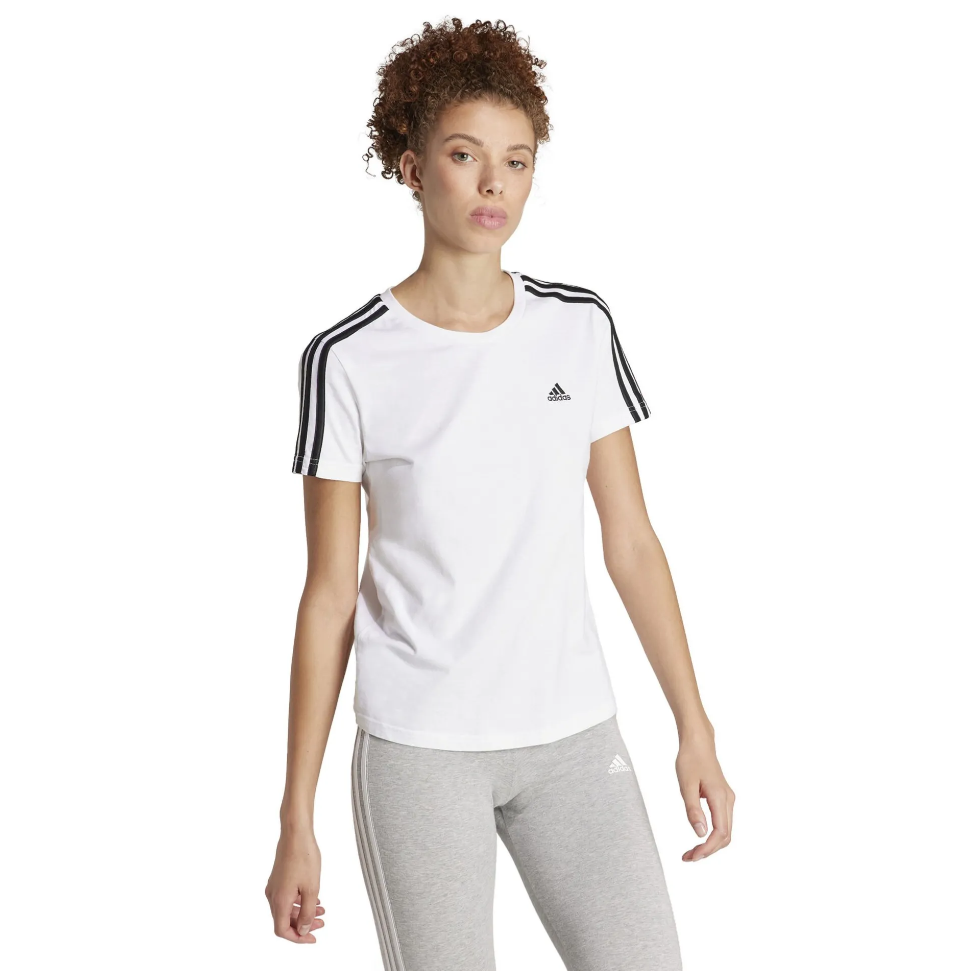 Shop 3 Stripes T-Shirt Women - White, Black Shirts