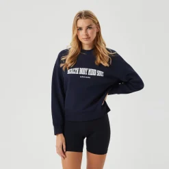 Flash Sale Ace Boyfriend Crew T-Shirt Women - Dark Blue Shirts