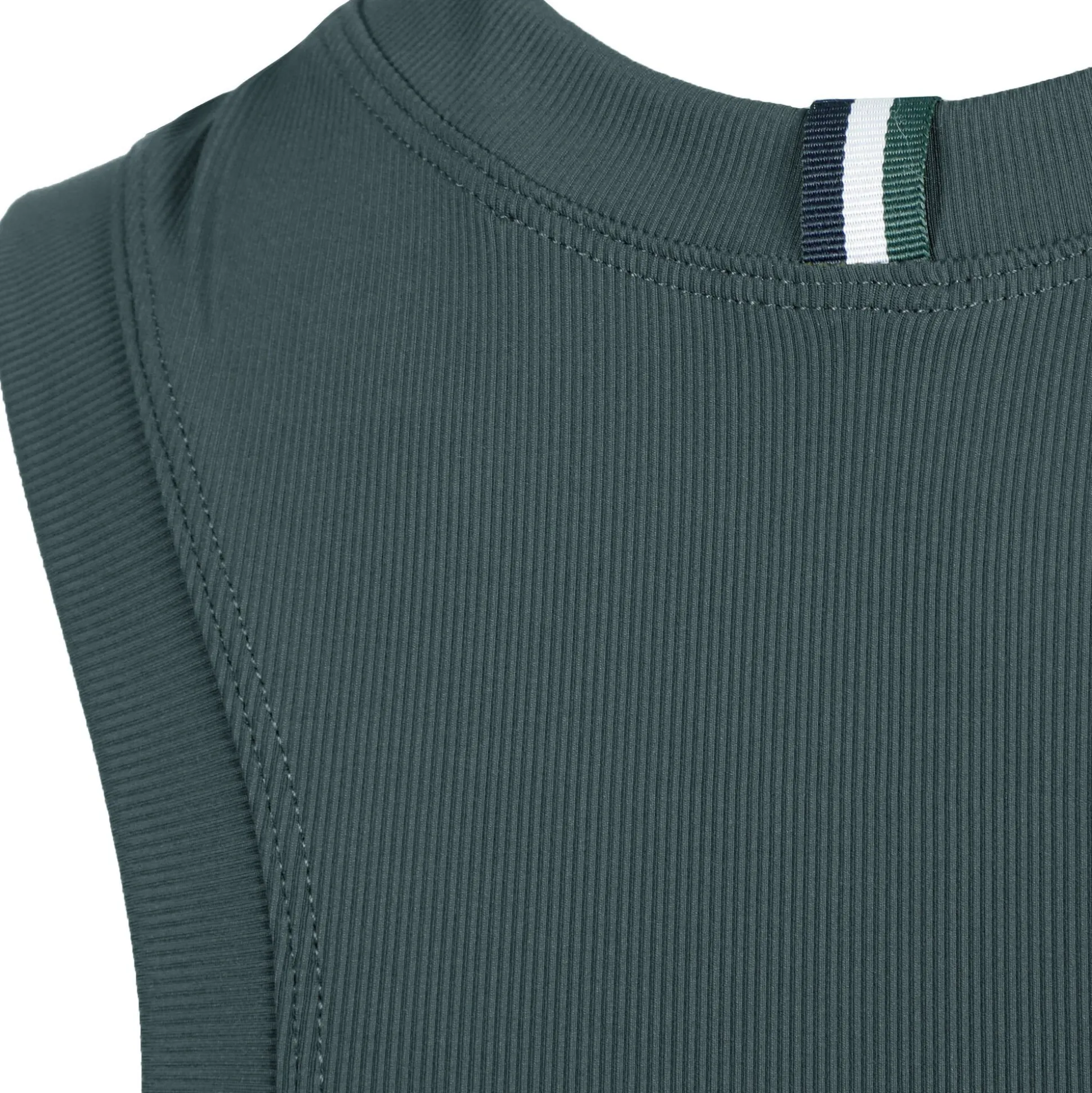 Sale Ace Rib Pocket Tank Top Women - Dark Green Tops