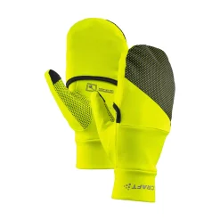 Fashion ADV Lumen Fleece Hybrid Running Gloves - Neon Green Running Clothing