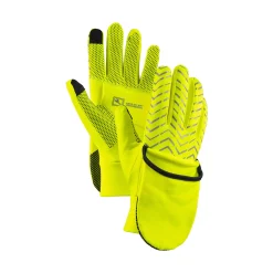 Fashion ADV Lumen Fleece Hybrid Running Gloves - Neon Green Running Clothing