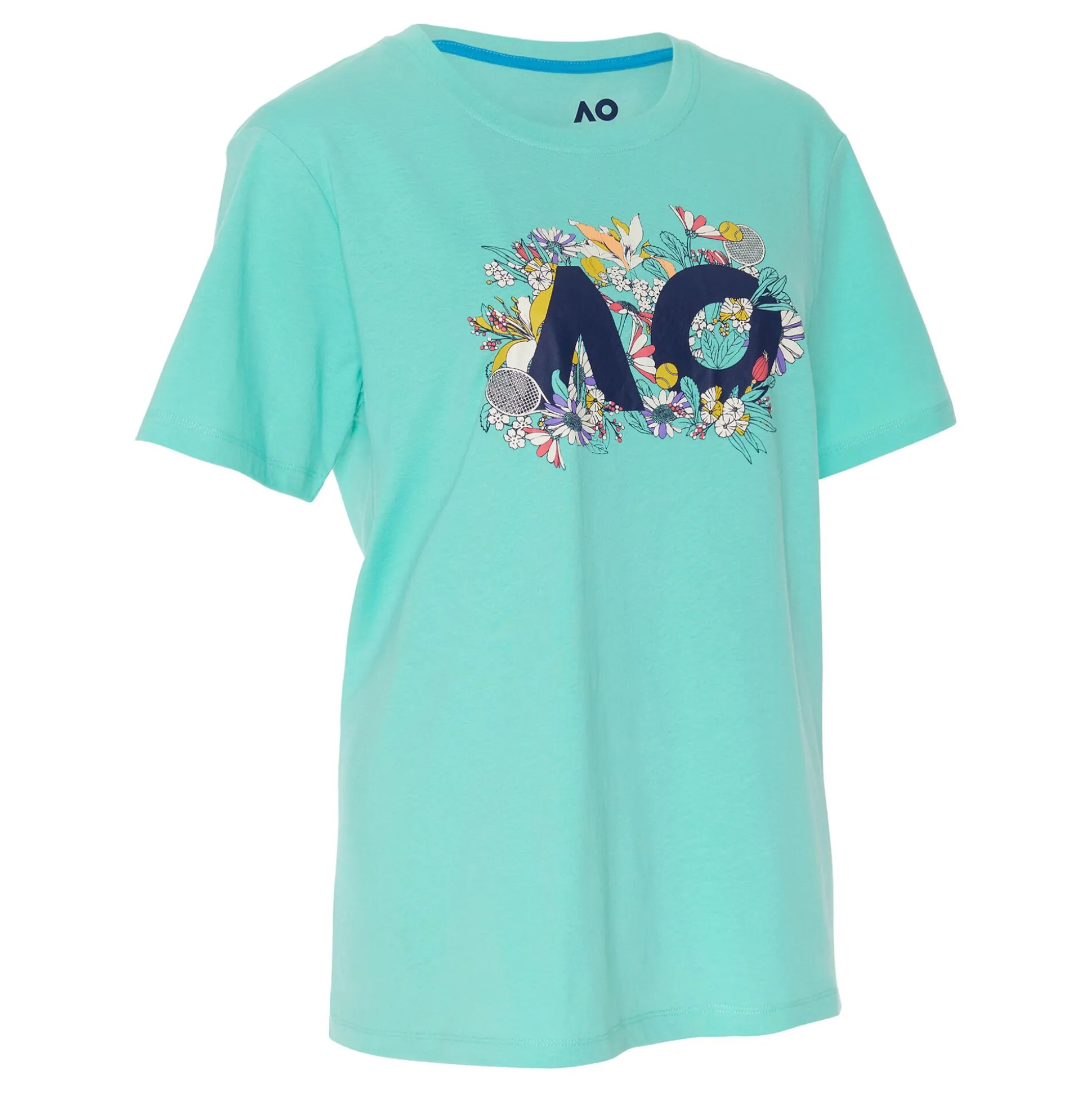 Cheap AO Floral Logo T-Shirt Women - Turquoise, Multicoloured Shirts