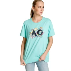 Cheap AO Floral Logo T-Shirt Women - Turquoise, Multicoloured Shirts