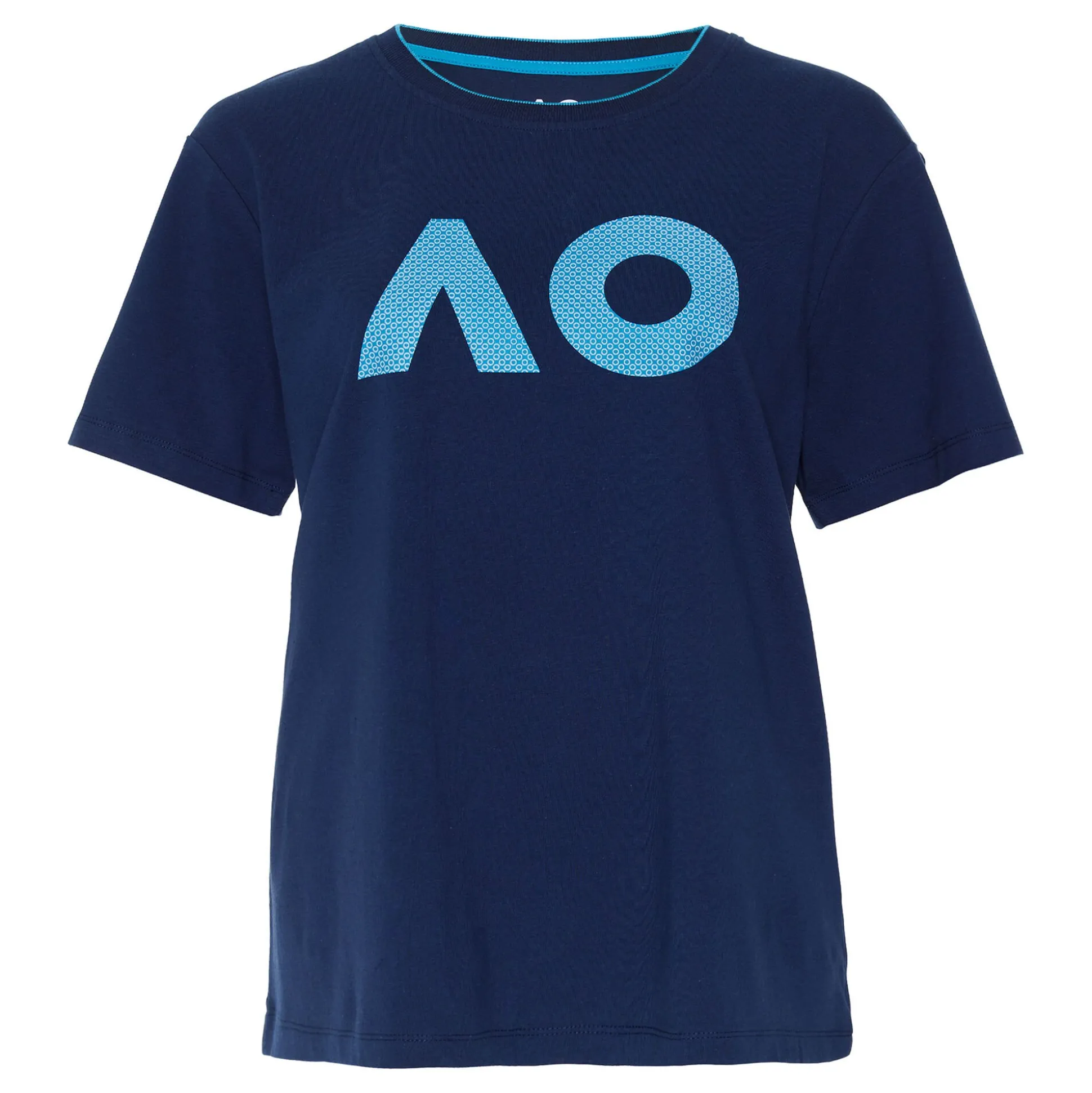 Hot AO Stack Print Core Logo T-Shirt Women - Dark Blue Shirts