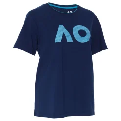 Hot AO Stack Print Core Logo T-Shirt Women - Dark Blue Shirts