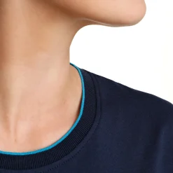 Hot AO Stack Print Core Logo T-Shirt Women - Dark Blue Shirts