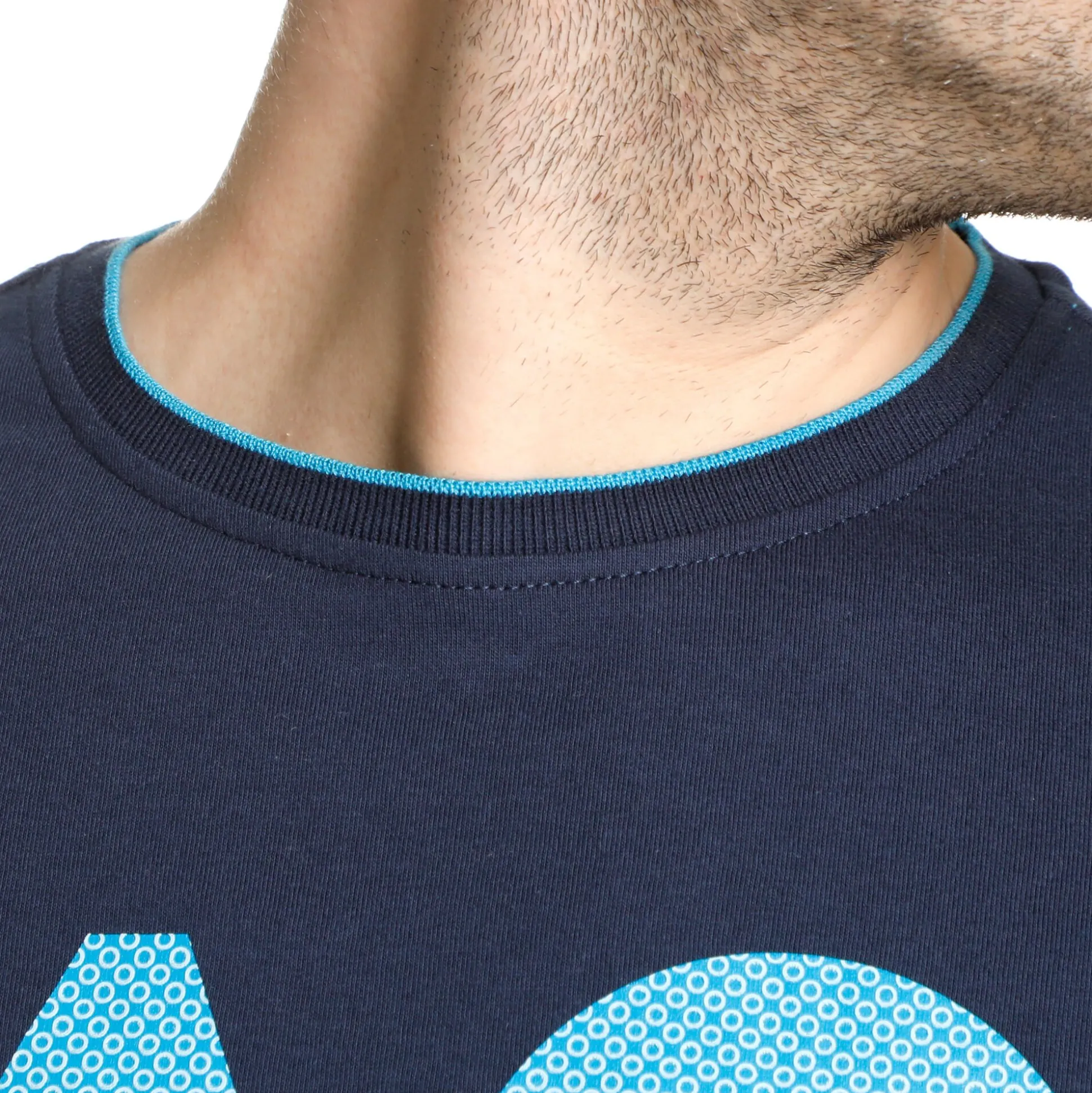 Best AO Stack Print Core Logo T-Shirt Men - Dark Blue, Blue Shirts