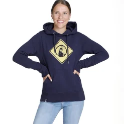 Cheap Australia Road Sign Hoody Women - Dark Blue, Yellow Hoodies & Sweaters