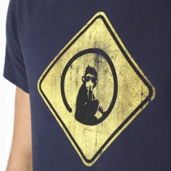 Online Australia Road Sign T-Shirt Men - Dark Blue, Yellow Shirts