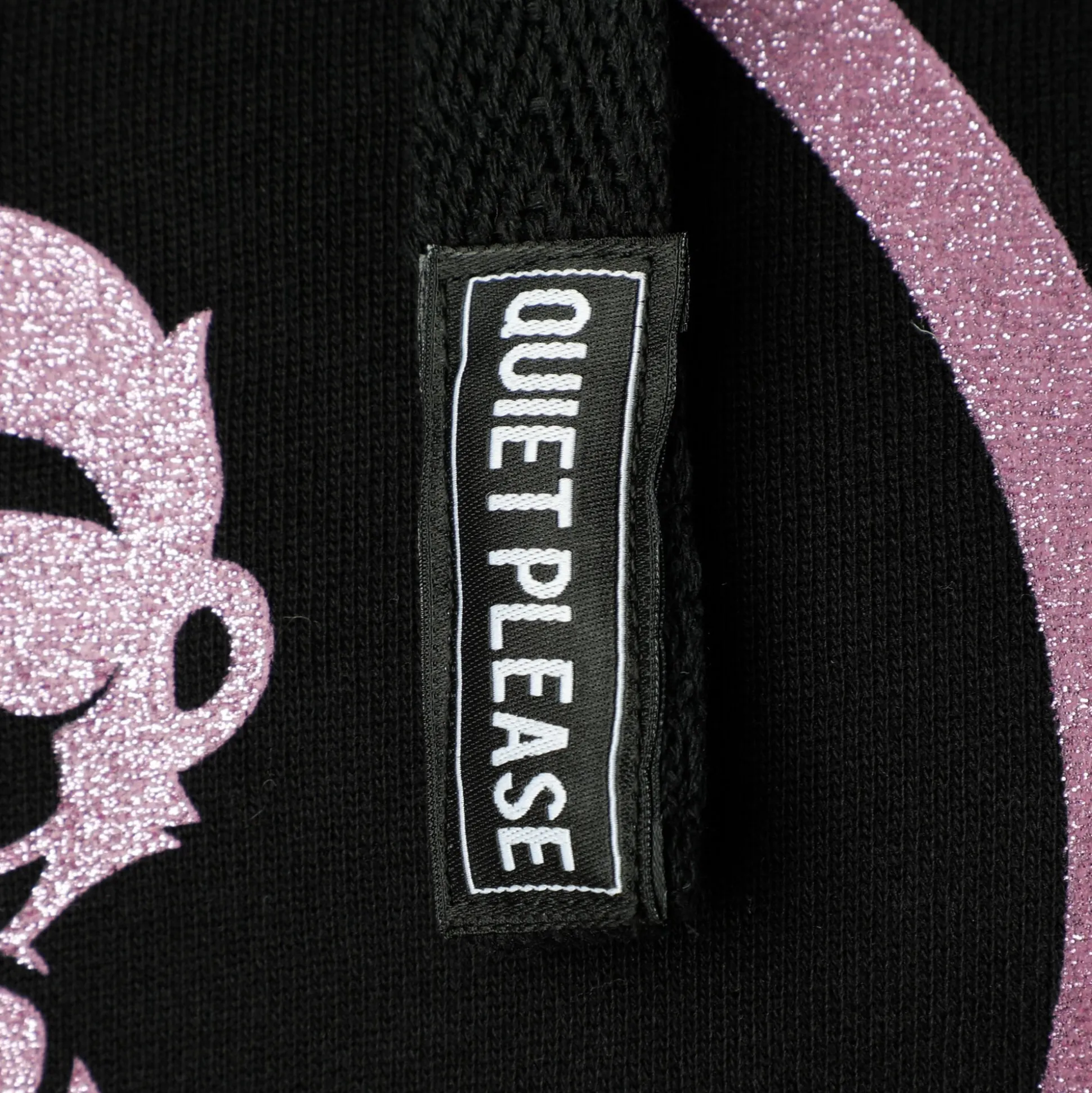 Best Baseline Logo Glitter Hoody Women - Black, Pink Hoodies & Sweaters