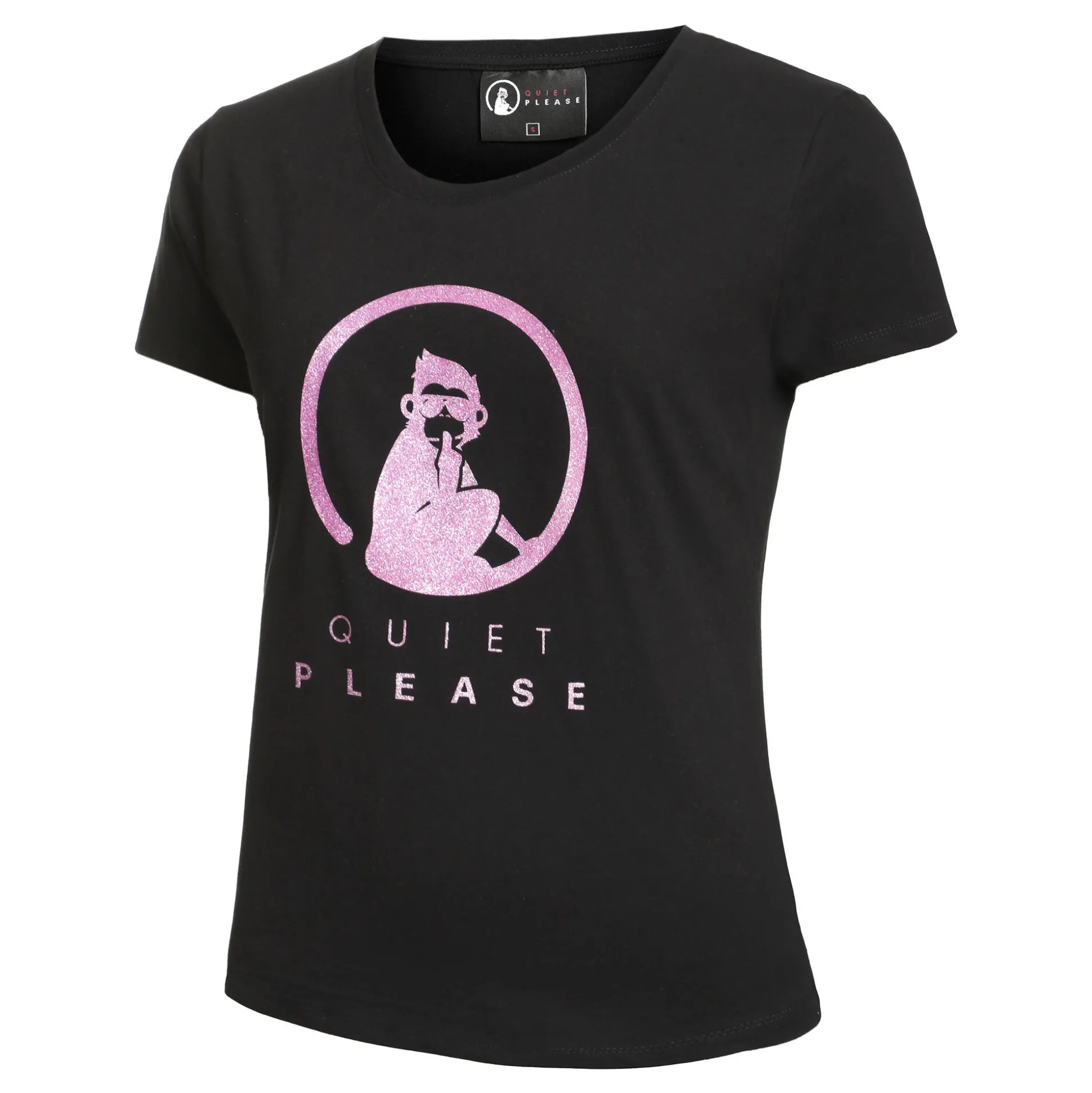 Shop Baseline Logo Glitter T-Shirt Women - Black, Pink Shirts
