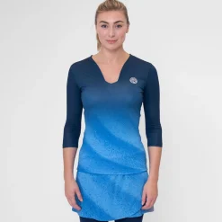 Shop Beach Spirit V-Neck Long Sleeve Women - Dark Blue, Blue Shirts
