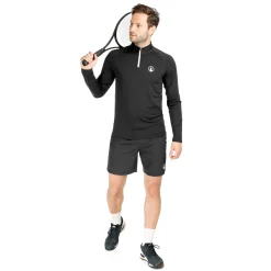 Flash Sale Big Serve 1/4 Zip Long Sleeve Men - Black, White Shirts