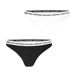 Cheap Core Logo String 2 Pack Women - Black, White Underwear