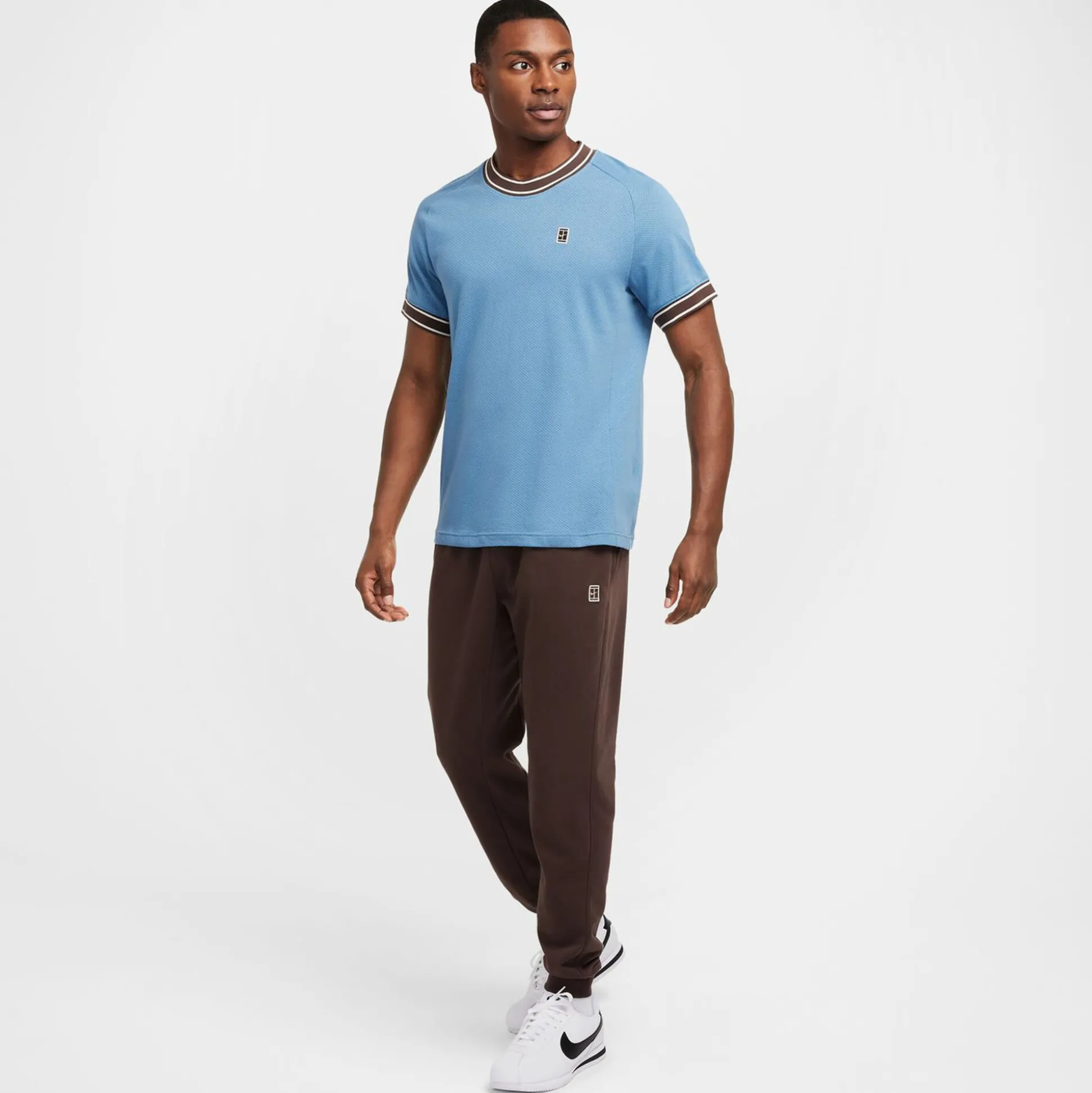 Discount Court Heritage T-Shirt Men - Light Blue, Brown Shirts