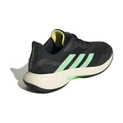 Hot CourtJam Control Men - Black, Neon Green Clay Court Shoes
