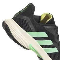 Hot CourtJam Control Men - Black, Neon Green Clay Court Shoes