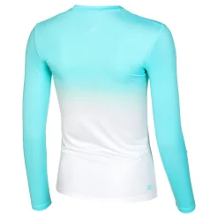 Fashion Crew Gradiant Long Sleeve Women - Turquoise, White Shirts