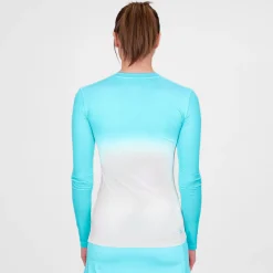 Fashion Crew Gradiant Long Sleeve Women - Turquoise, White Shirts