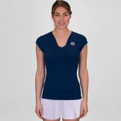Flash Sale Crew V-Neck T-Shirt Women - Dark Blue Shirts