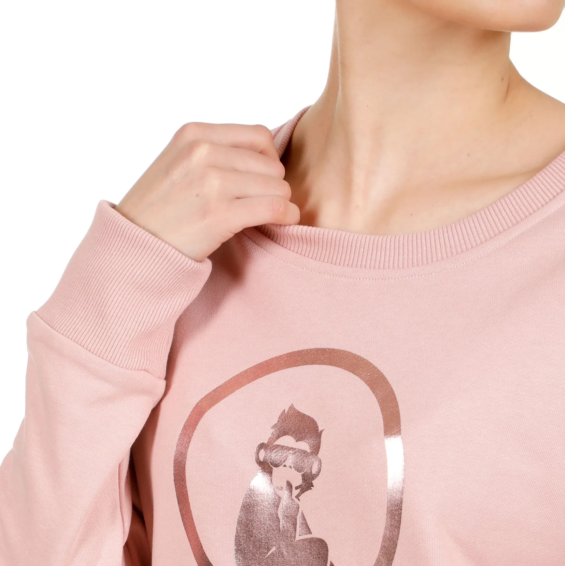 Hot Crossroad Metallic Baseline Sweatshirt Women - Antique Pink, Bronze Hoodies & Sweaters