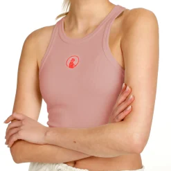 Fashion Crossroad Ribbed Tank Top Women - Antique Pink, Red Tops