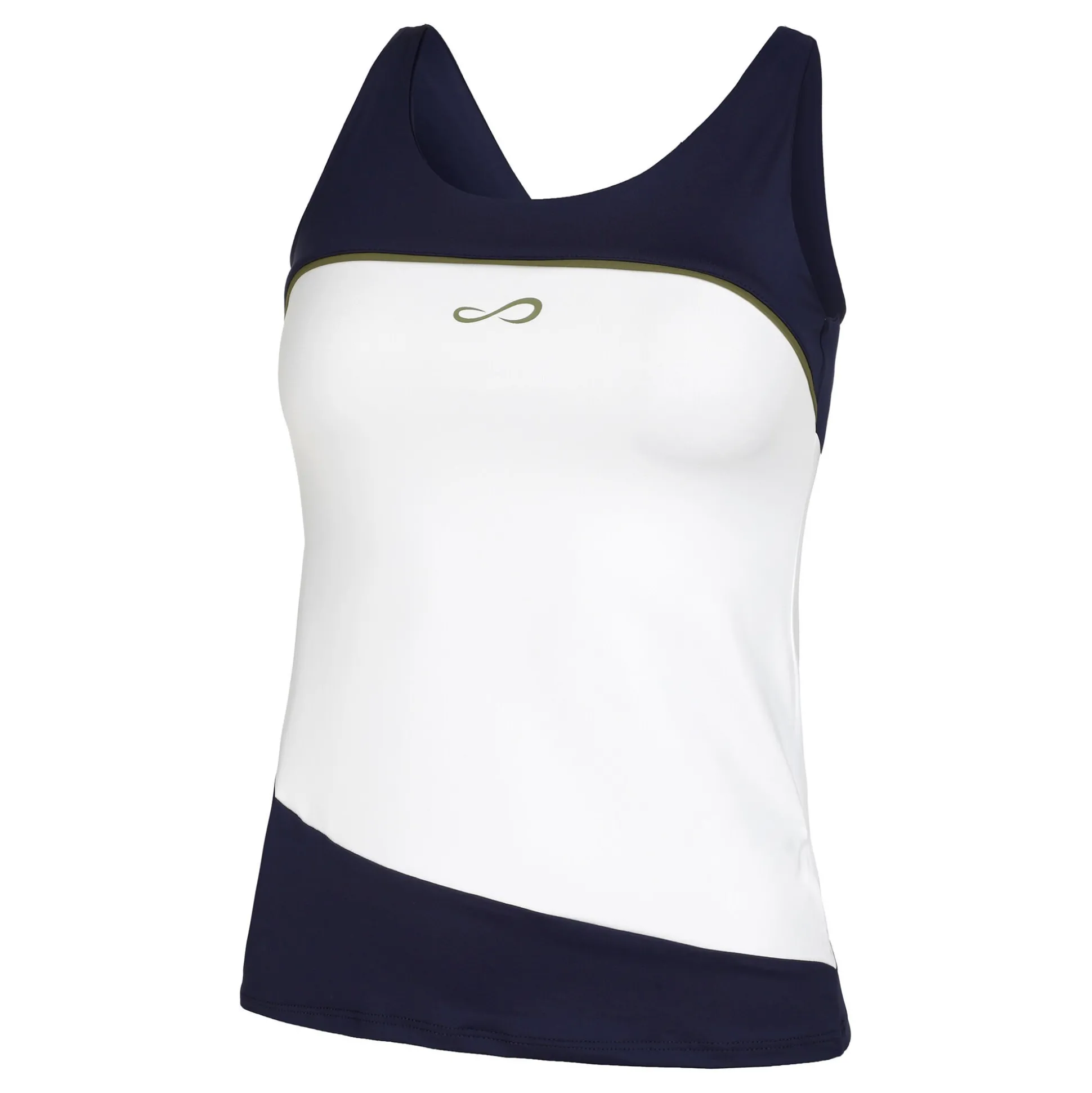 Online Curve Tank Top Women - White, Dark Blue Tops