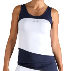 Online Curve Tank Top Women - White, Dark Blue Tops