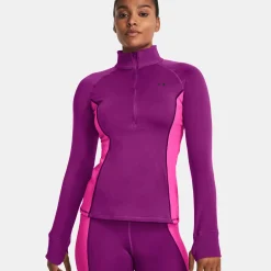 Cheap CW Half-Zip Long Sleeve Women - Violet, Pink Shirts