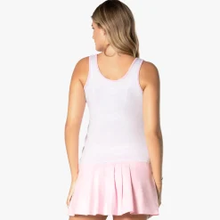 Online Deco Grid Tank Top Women - White, Pink Tops