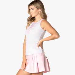 Online Deco Grid Tank Top Women - White, Pink Tops