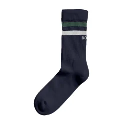 Discount Double Stripe Ankle Crew Sports Socks Men - Dark Blue, Multicoloured Socks