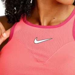 Outlet Dri-Fit Court Slam Solid Tank Top Women - Coral, Dark Red Tops