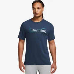 Best Dri-Fit Heritage Running Shirt Men - Dark Blue Running Clothing