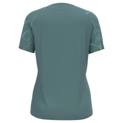 Best Sale Essential Print Crew Neck Running Shirt Women - Blue Grey Running Clothing