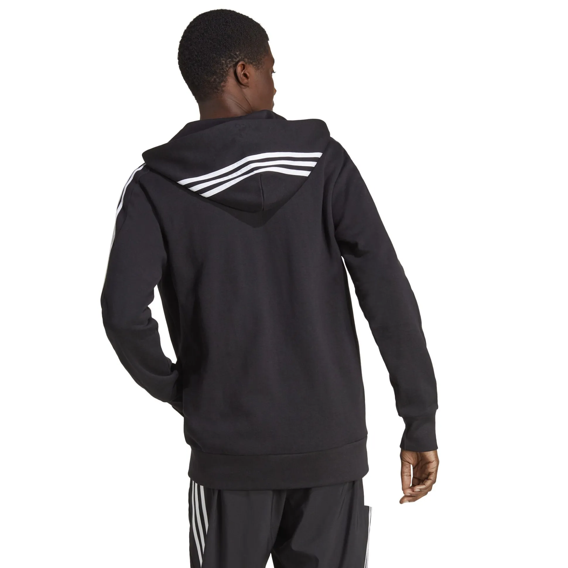 Online Essentials French Terry 3-Stripes Full-Zip Hoodie Men - Black, White Jackets