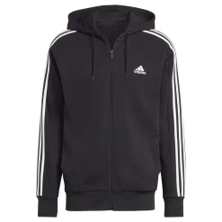 Online Essentials French Terry 3-Stripes Full-Zip Hoodie Men - Black, White Jackets